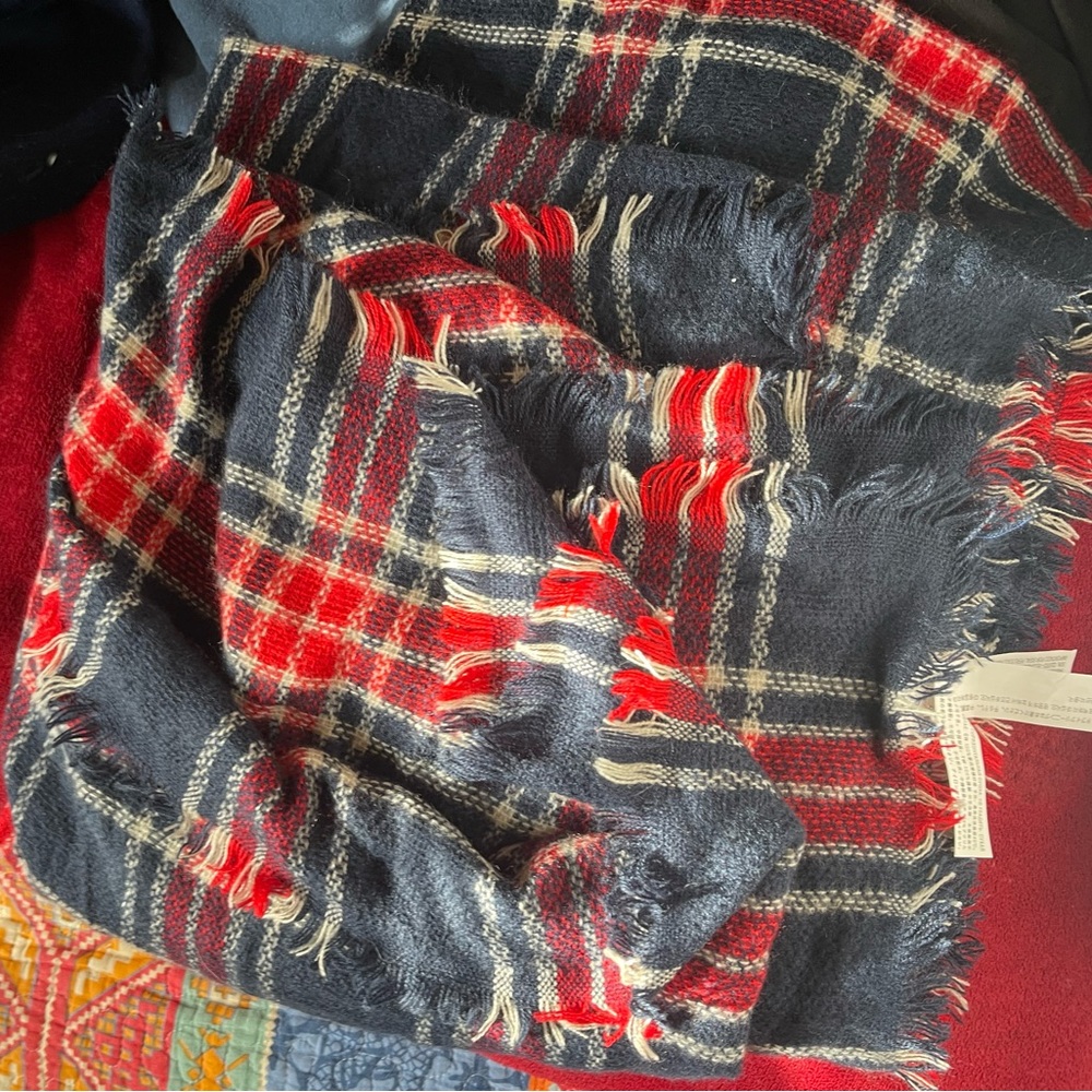 Red, white, blue blanket scarf